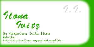 ilona ivitz business card